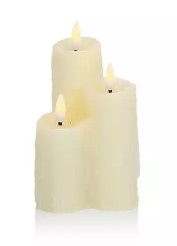 3 Piece Melted Effect FlickaBright Wax Candles | Kaleidoscope