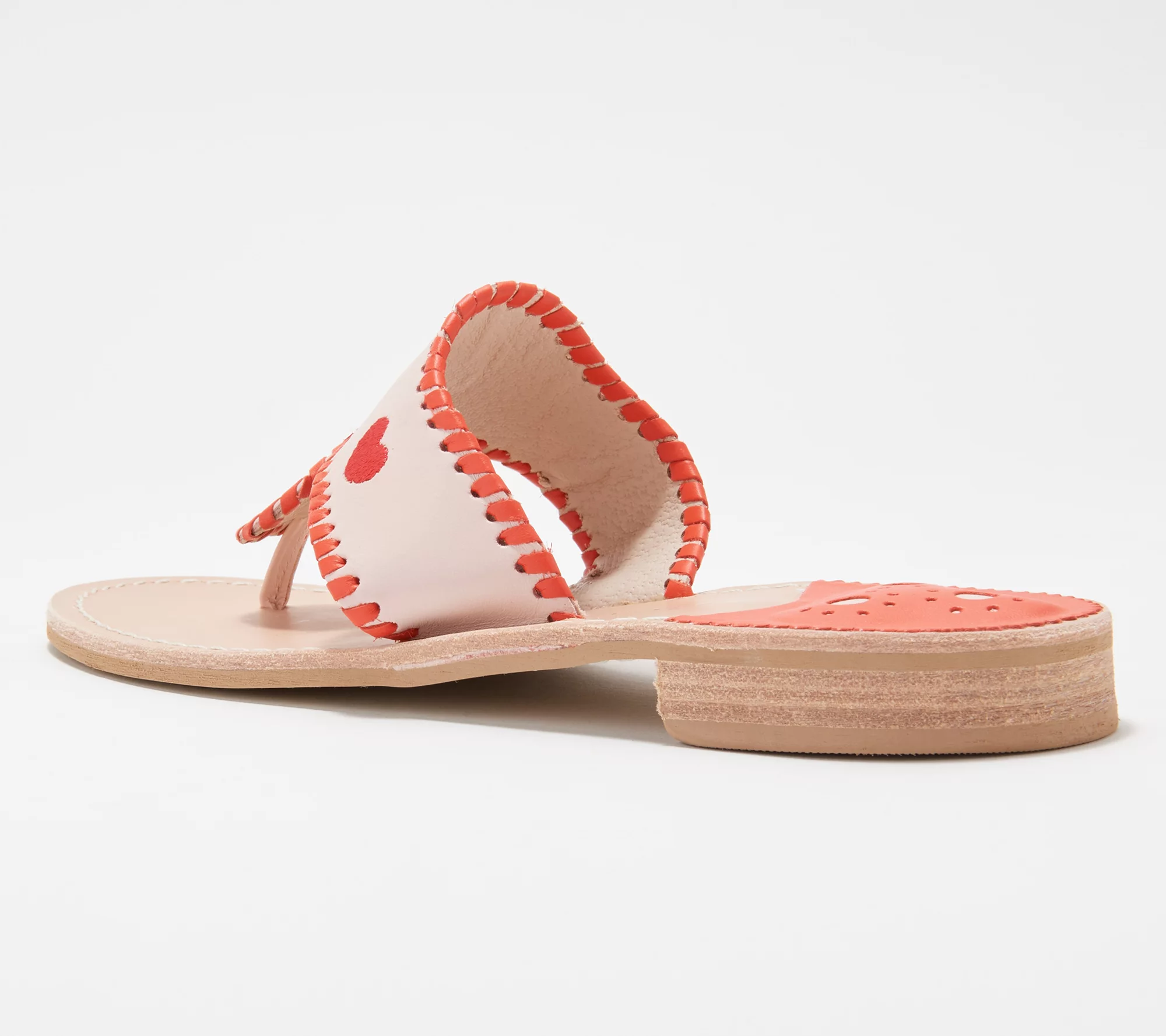 "As Is" Jack Rogers Leather Classic Jack Sandals - Hearts