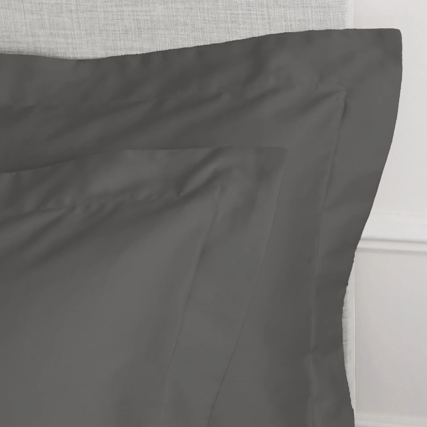 400 Thread Count Cotton Sateen Oxford Pillowcase Pair - Charcoal