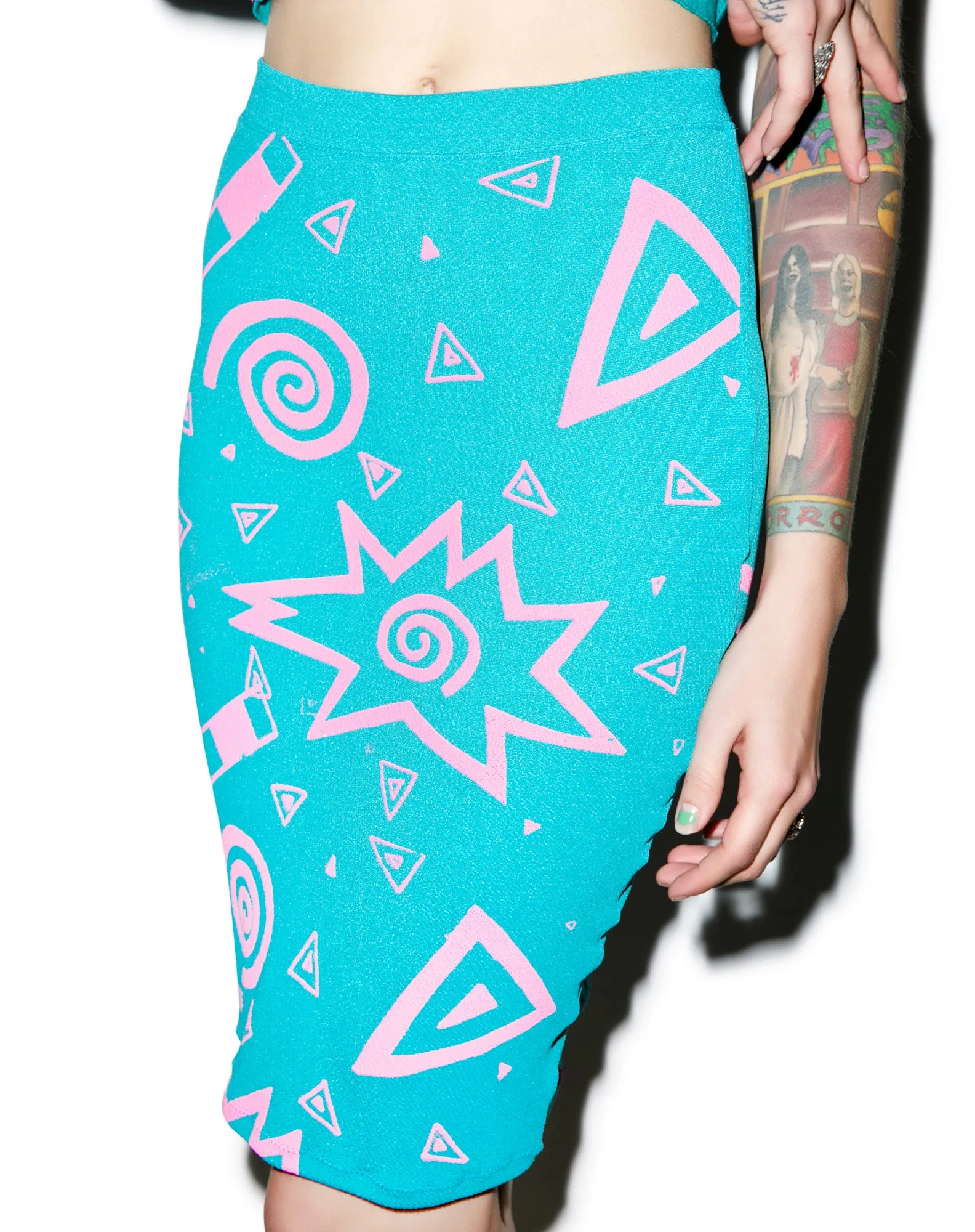 80s Print Tube Skirt-