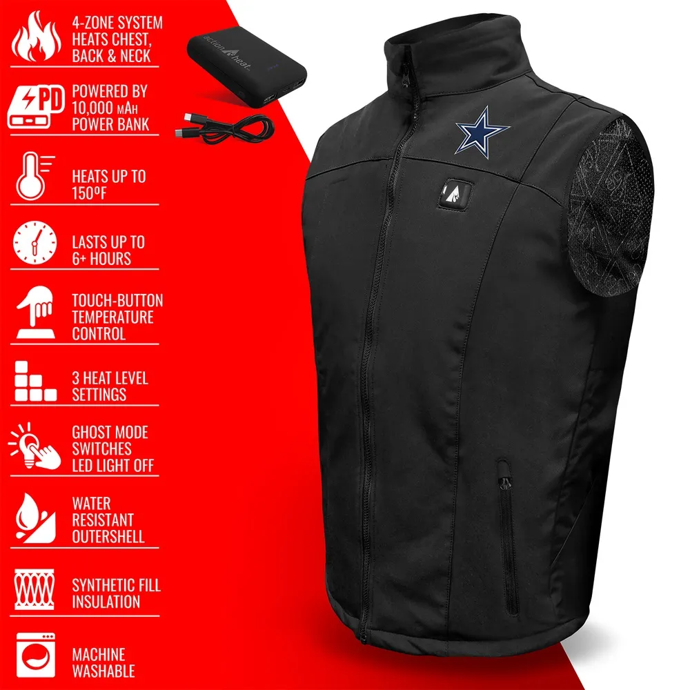 ActionHeat Dallas Cowboys 5V Men's Softshell Battery Heated Vest