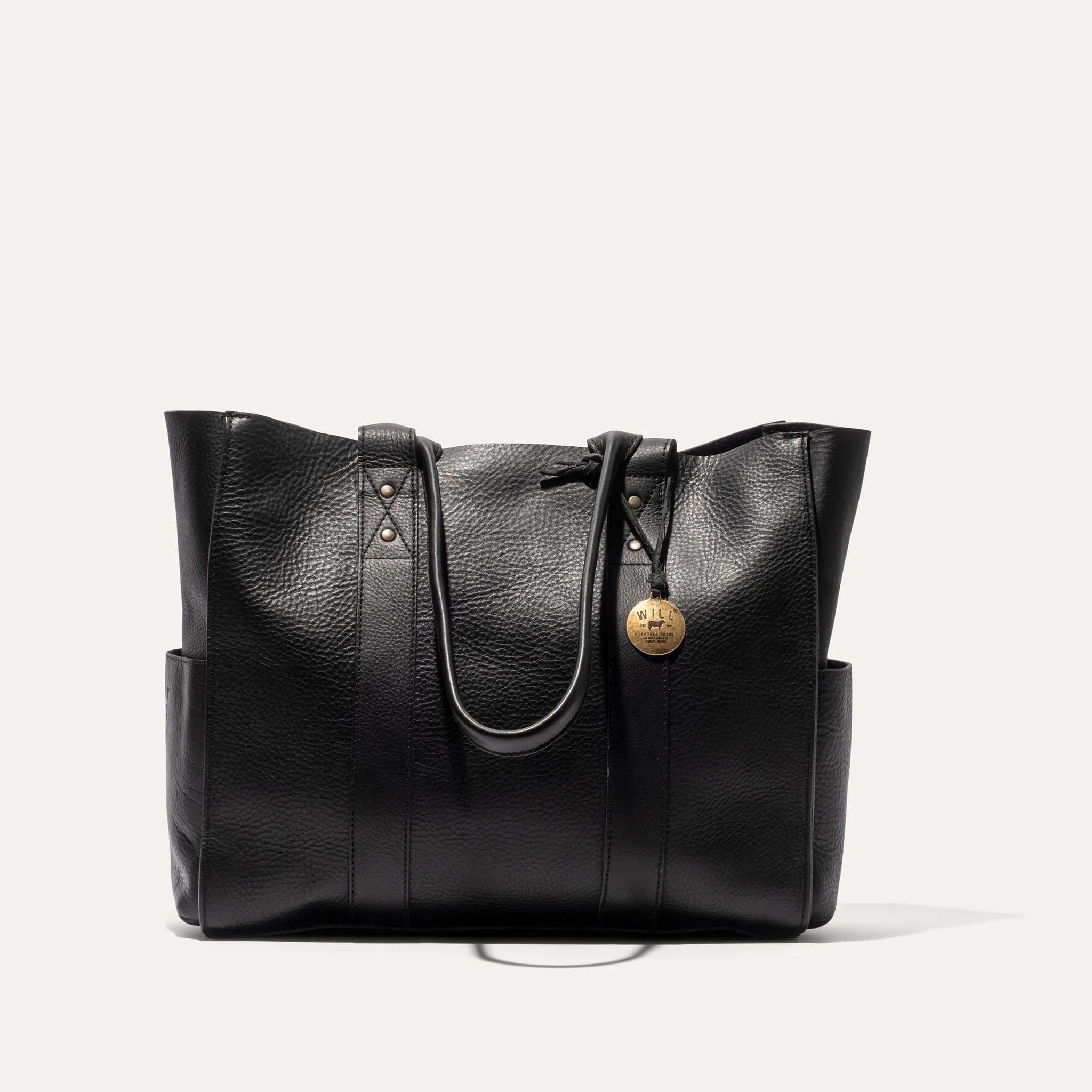 All Leather Utility Tote in Black by Will Leather Goods