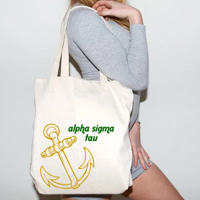 Alpha Sigma Tau Mascot Printed Tote - 825 - CAD