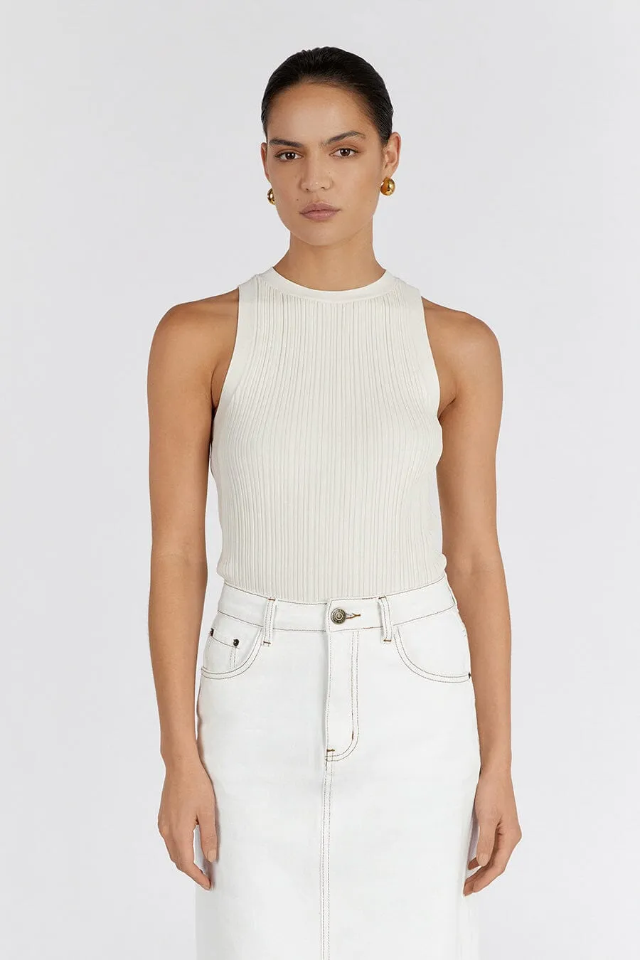 ANDERS CREAM KNIT TANK