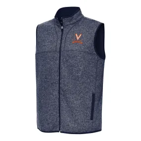 Antigua Virginia Cavaliers Heather Navy Fortune Full-Zip Vest