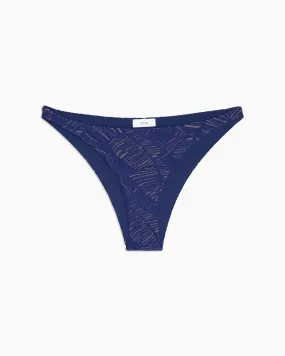 Ashley Palm Jacquard Bikini Bottom | Navy