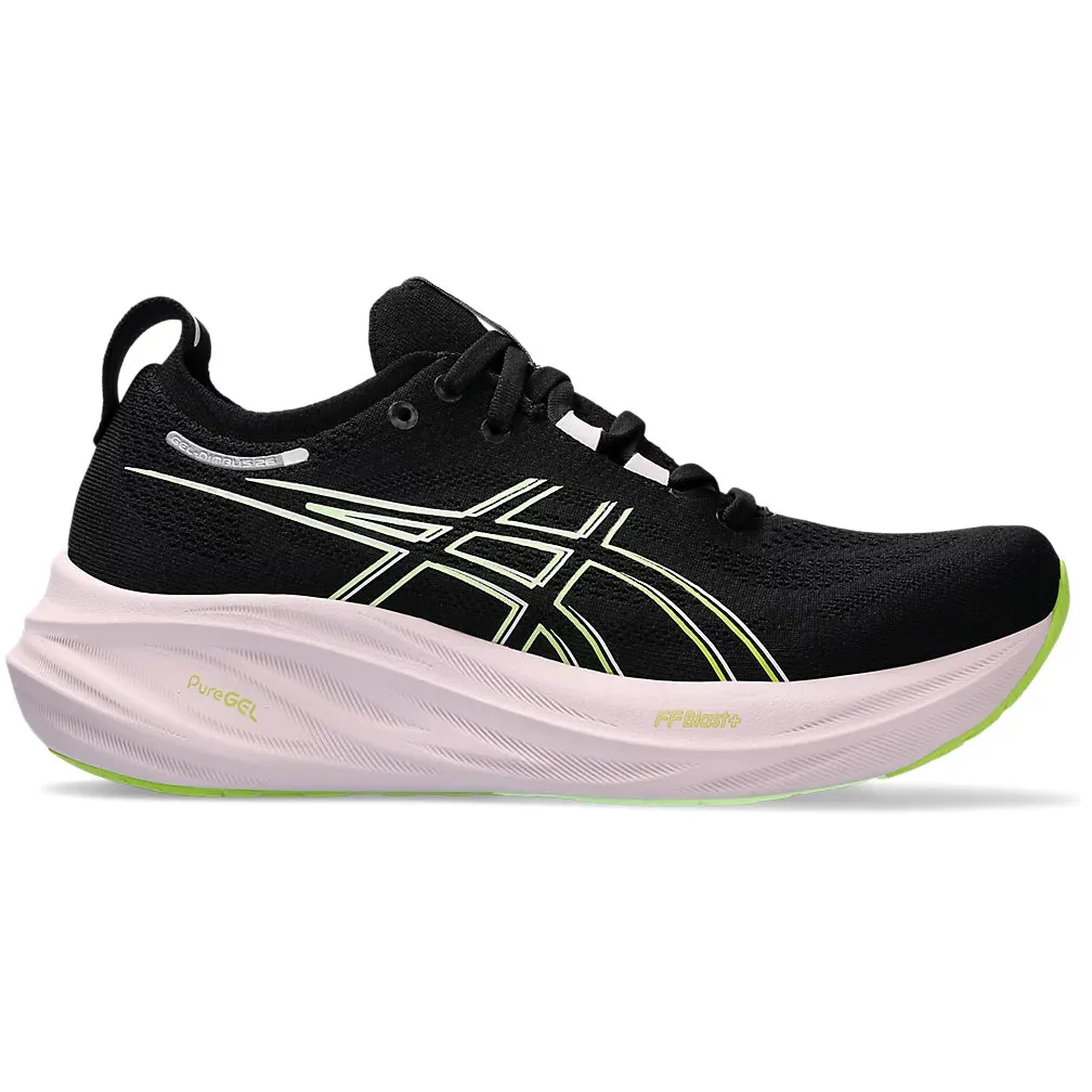 Asics Women's Gel-Nimbus 26 Running Shoes Black / Neon Lime