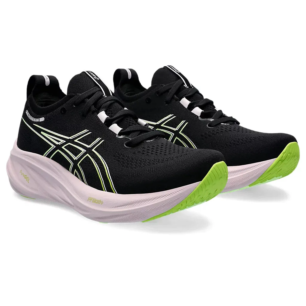 Asics Women's Gel-Nimbus 26 Running Shoes Black / Neon Lime