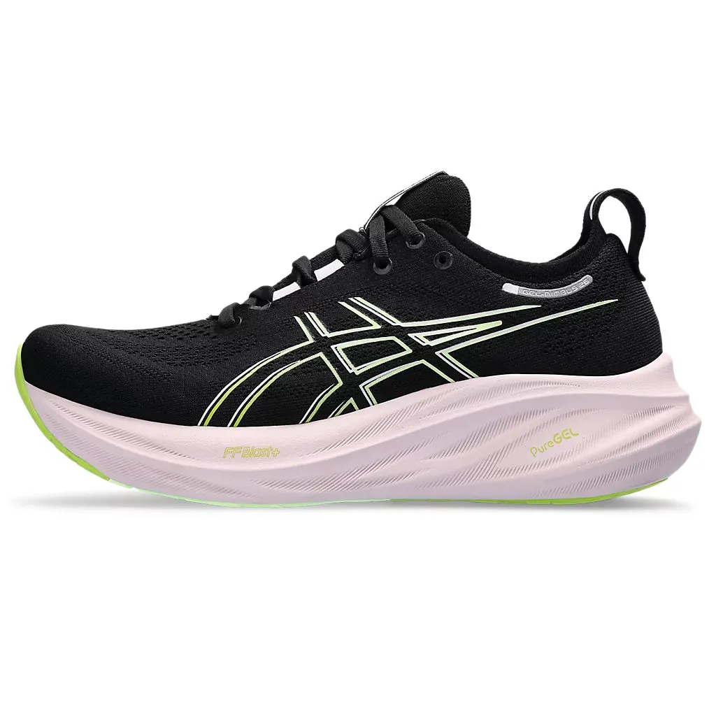 Asics Women's Gel-Nimbus 26 Running Shoes Black / Neon Lime