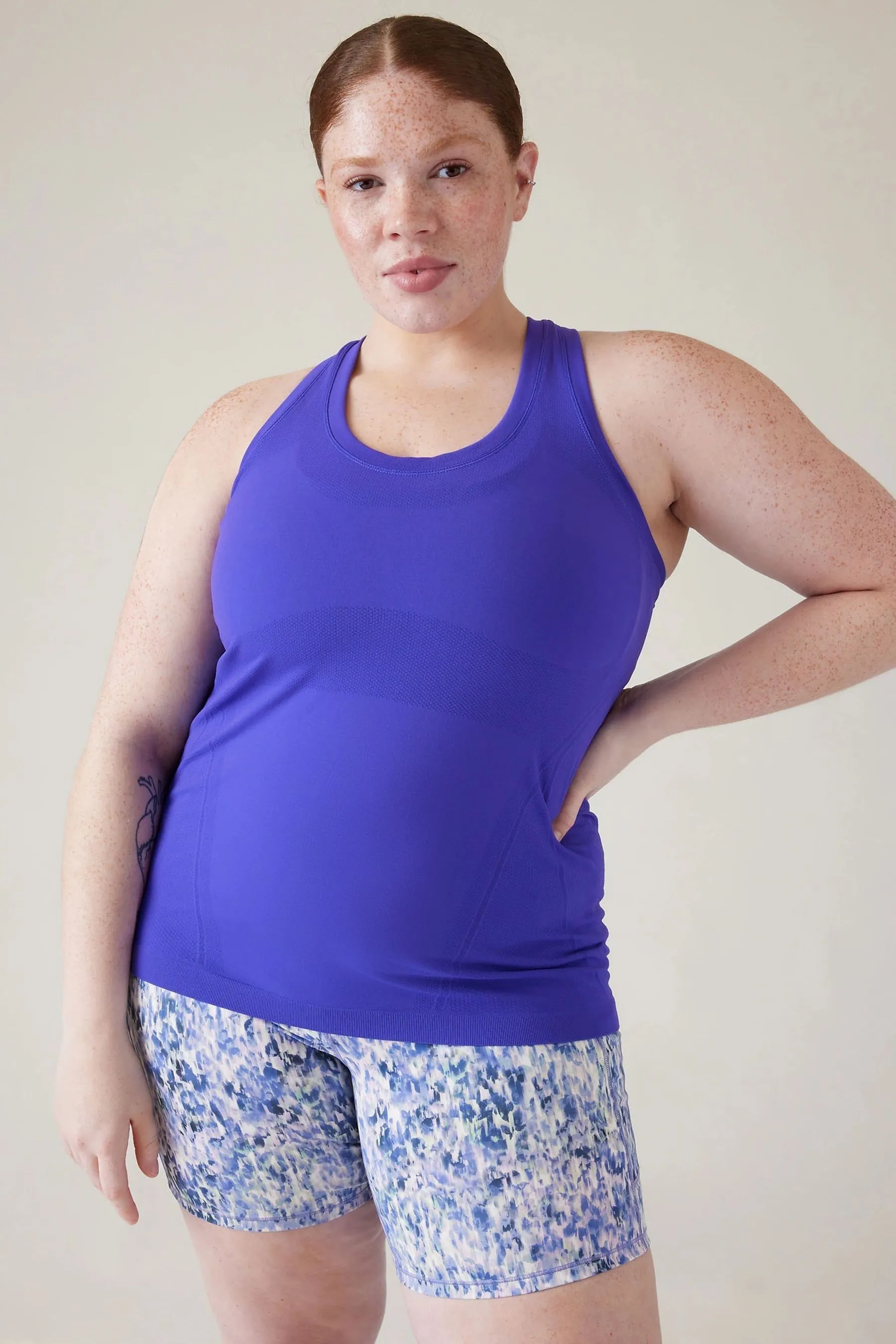 Athleta Blue Momentum Seamless Tank Top