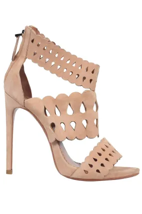 AZZEDINE ALAA NUDE SUEDE SANDALS EU 38 UK 5 US 8