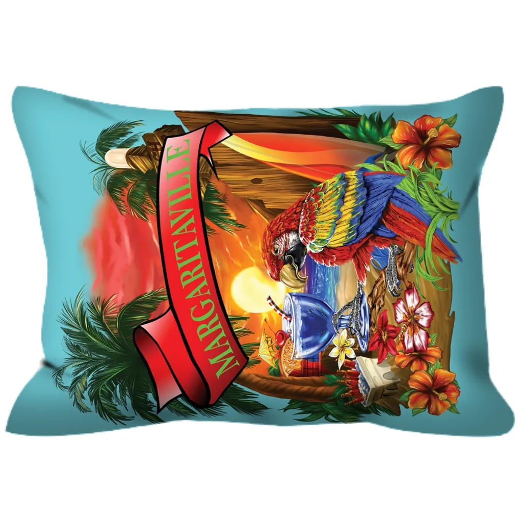 Baby Blue Margaritaville Parrot Outdoor Pillows