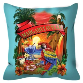 Baby Blue Margaritaville Parrot Outdoor Pillows