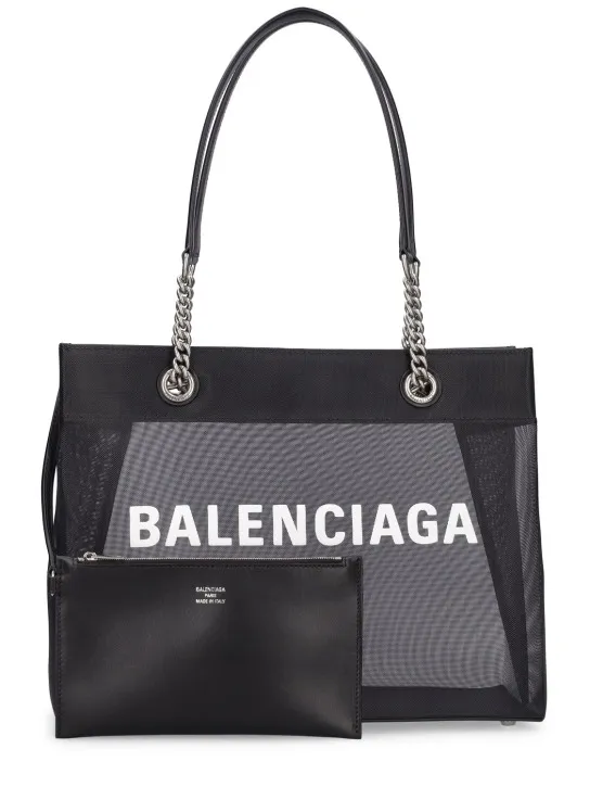 Balenciaga   Medium Duty Free leather & mesh tote 