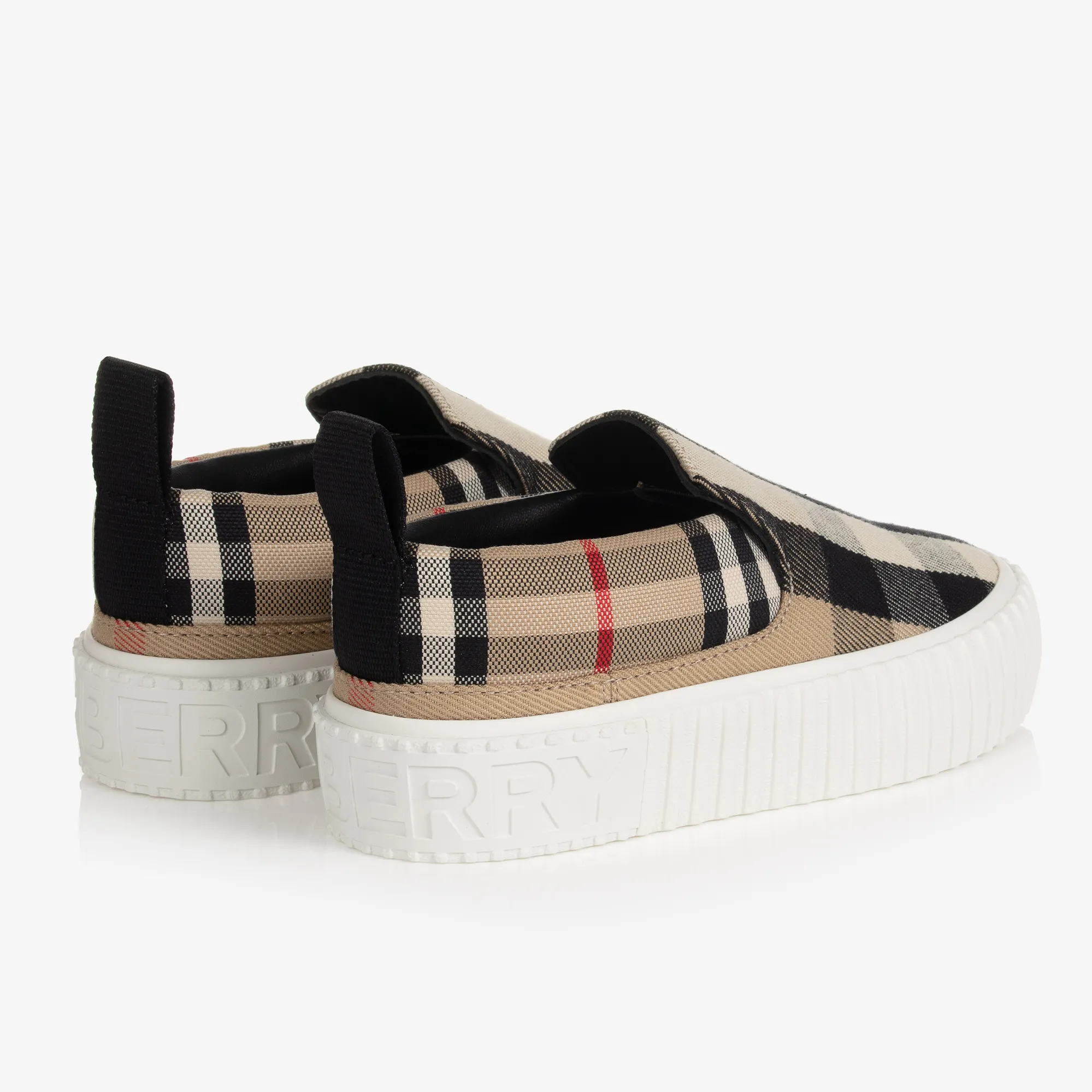 Beige Vintage Check Trainers