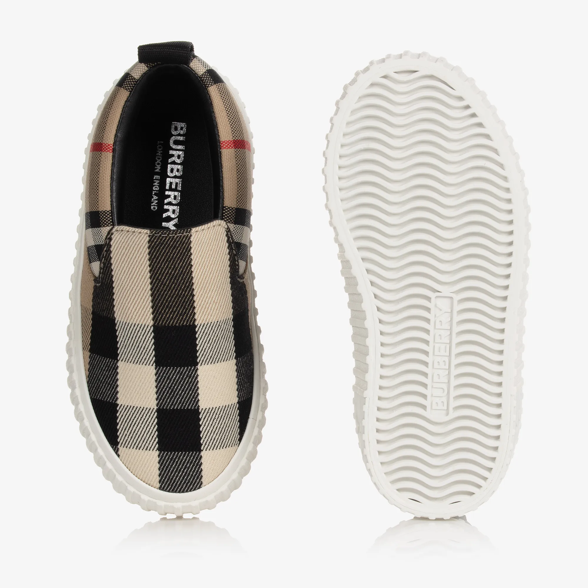 Beige Vintage Check Trainers