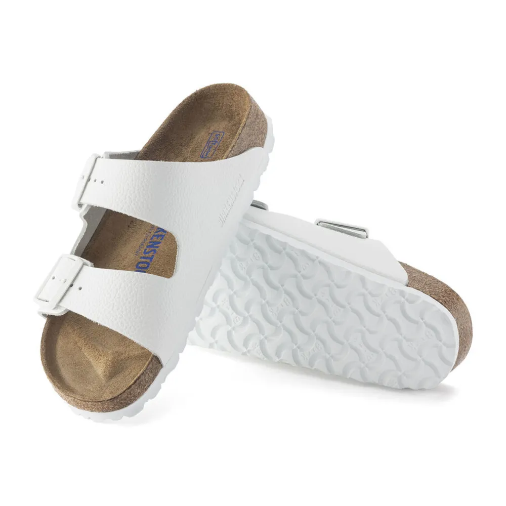 Birkenstock Arizona Soft Footbed White Leather Women’s Sandals (Regular)