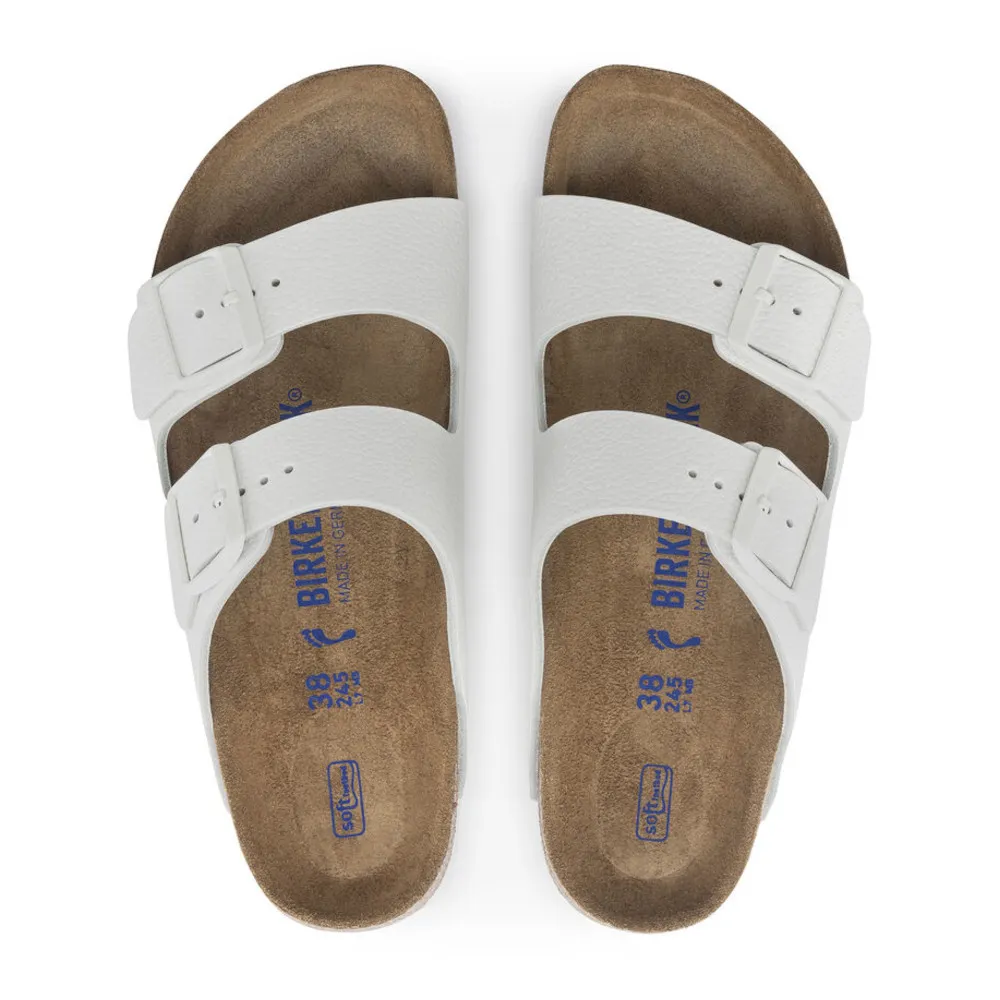 Birkenstock Arizona Soft Footbed White Leather Women’s Sandals (Regular)