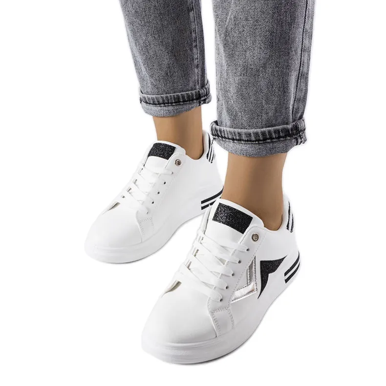 Black and white platform sneakers from Monty