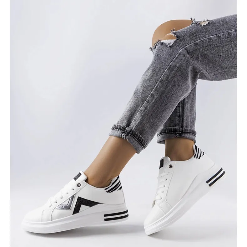 Black and white platform sneakers from Monty