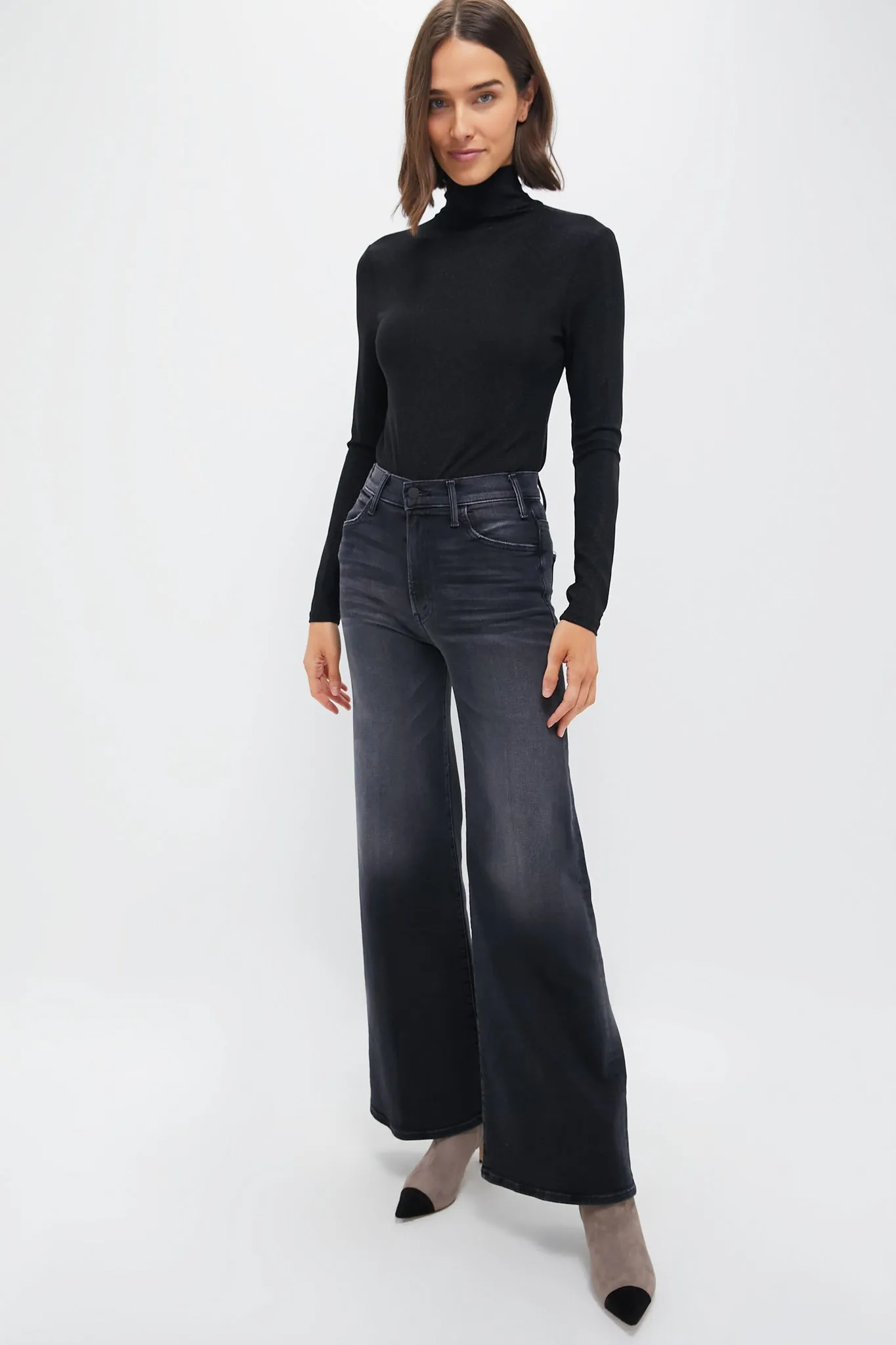 Black Metallic Ellory Turtleneck