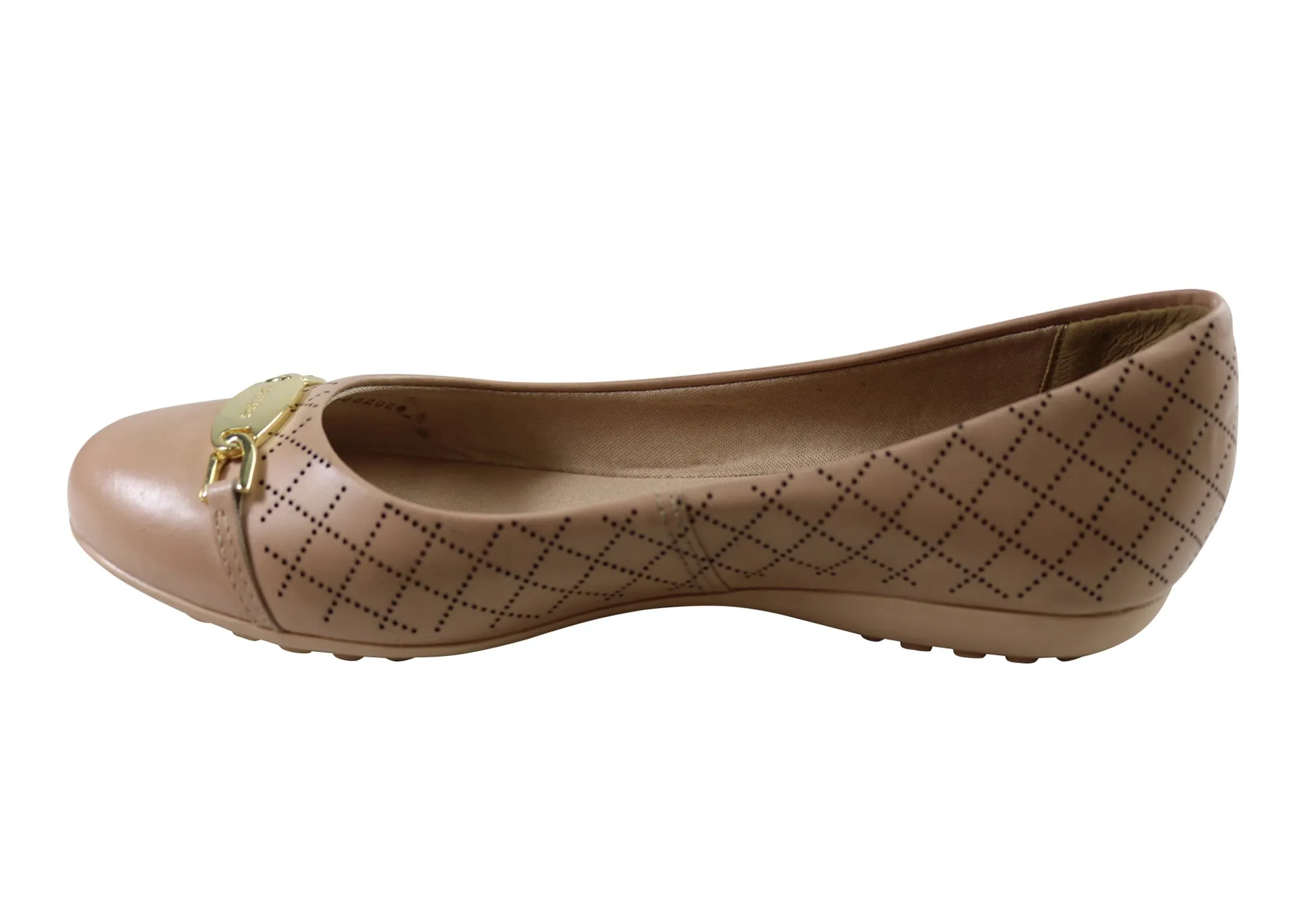 Bottero Pearl Womens Comfortable Leather Flats Made In Brazil