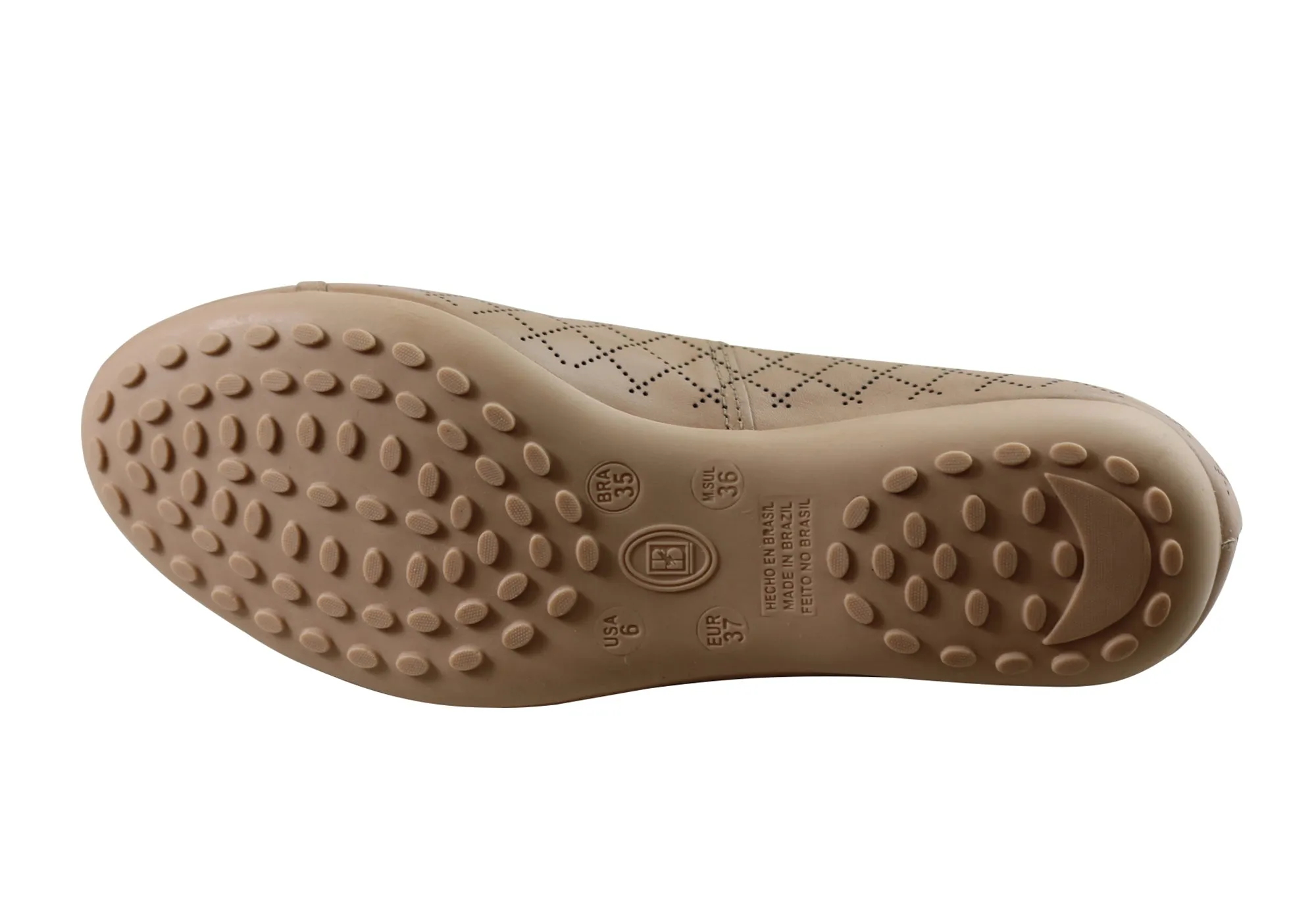 Bottero Pearl Womens Comfortable Leather Flats Made In Brazil