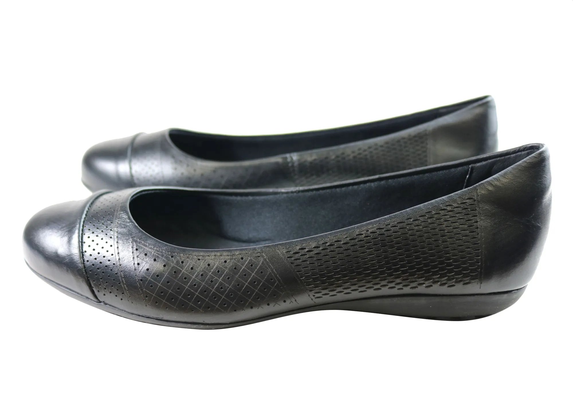 Bottero Torie Womens Comfortable Leather Flats Made In Brazil