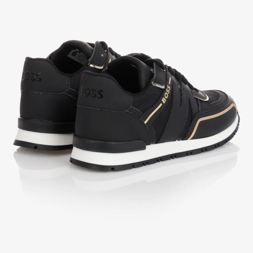 Boys Black & Gold Trainers