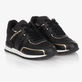 Boys Black & Gold Trainers