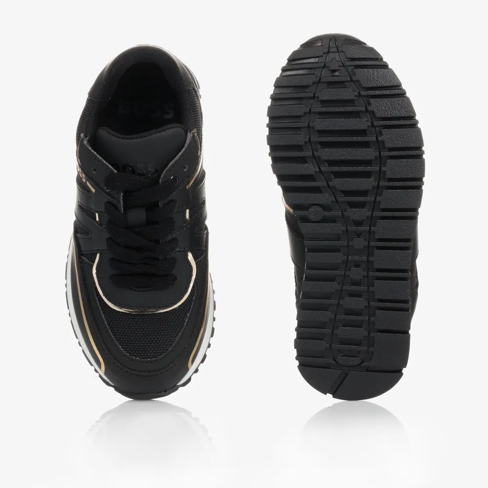 Boys Black & Gold Trainers