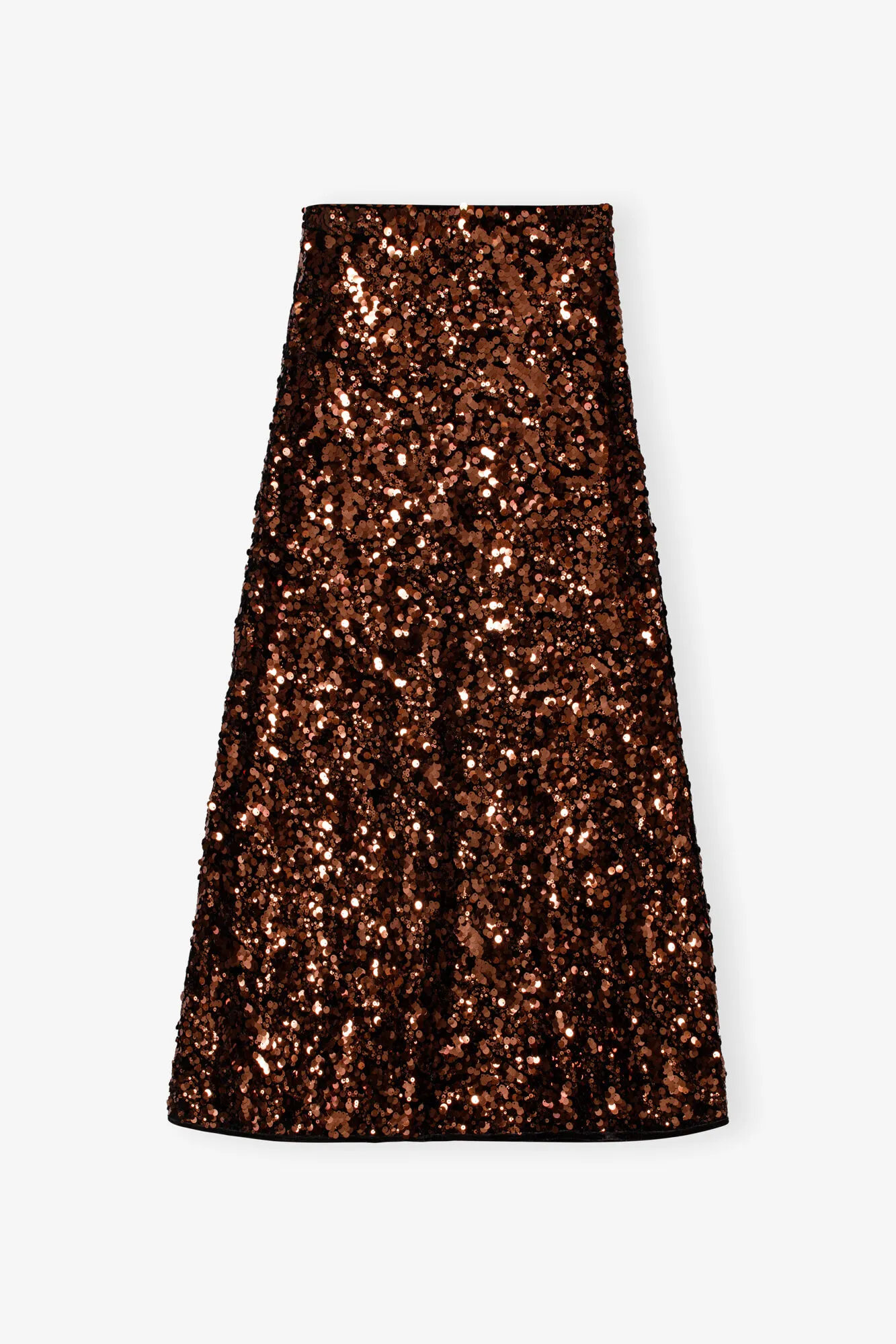 Brown Sequins Maxi Skirt