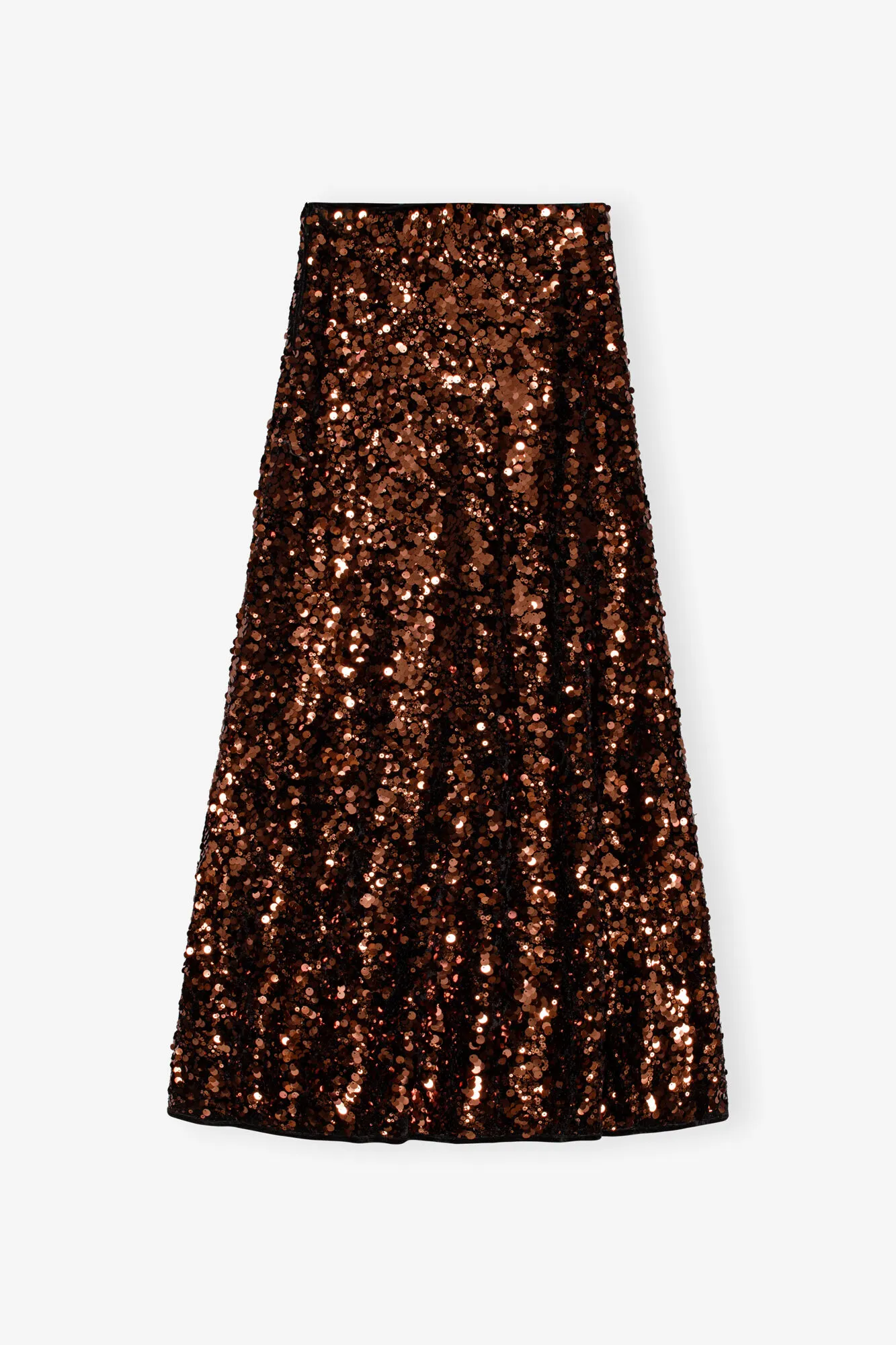 Brown Sequins Maxi Skirt