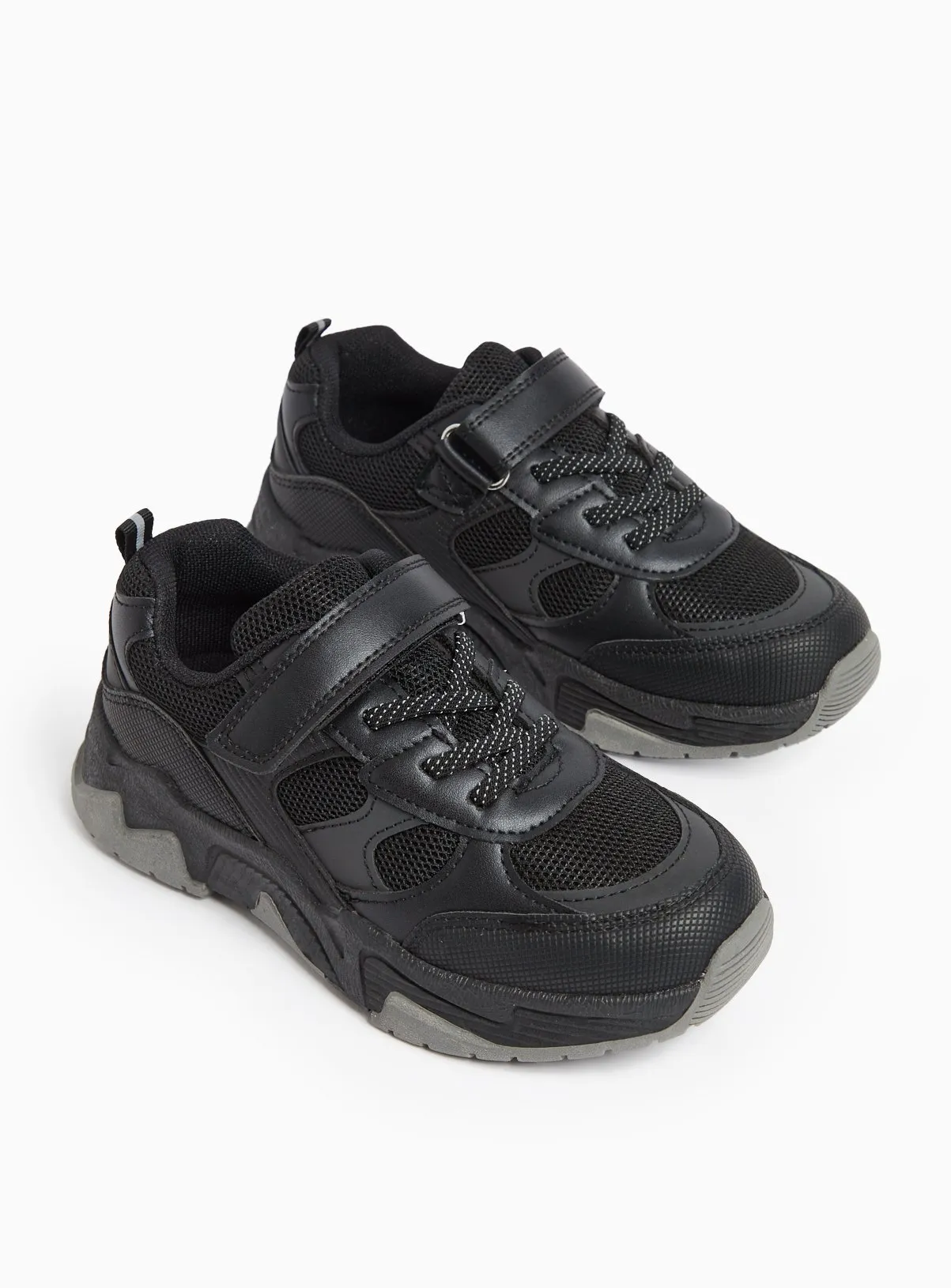 Buy Black Active Lace Up Trainers 10 Infant | Trainers | Tu