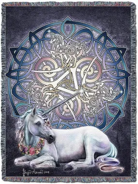 Celtic Unicorn Tapestry Blanket