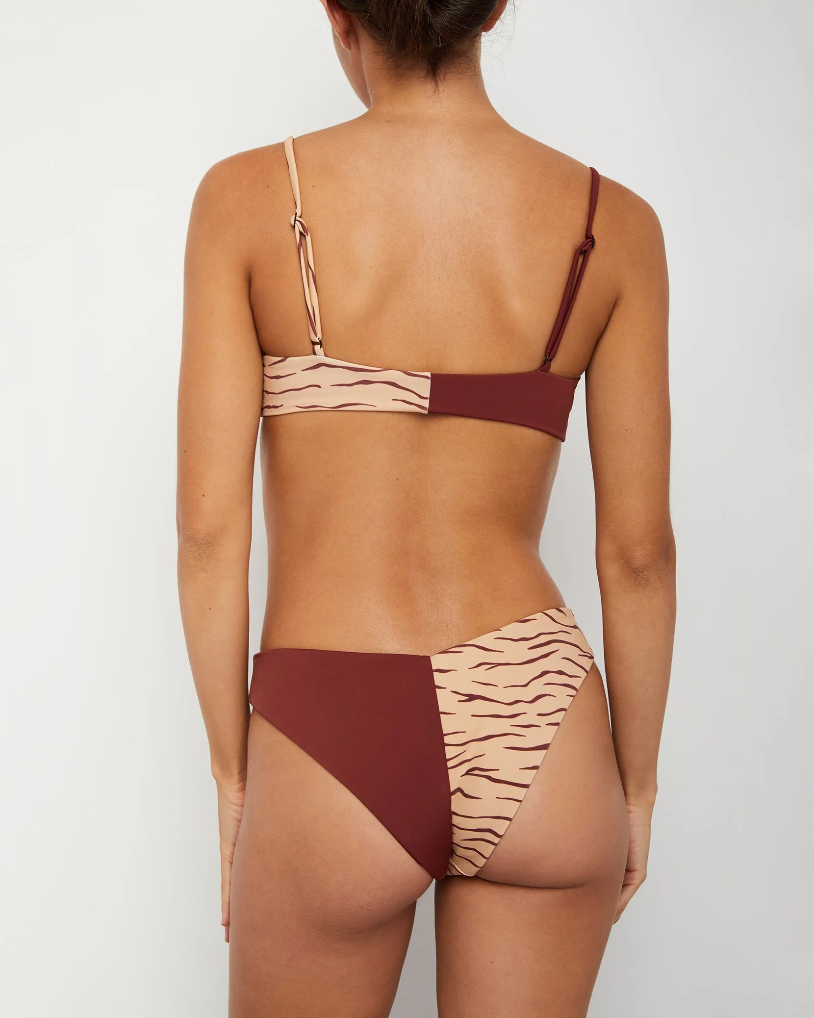 Chiara Bikini Bottom | Tiger Lines/Rust