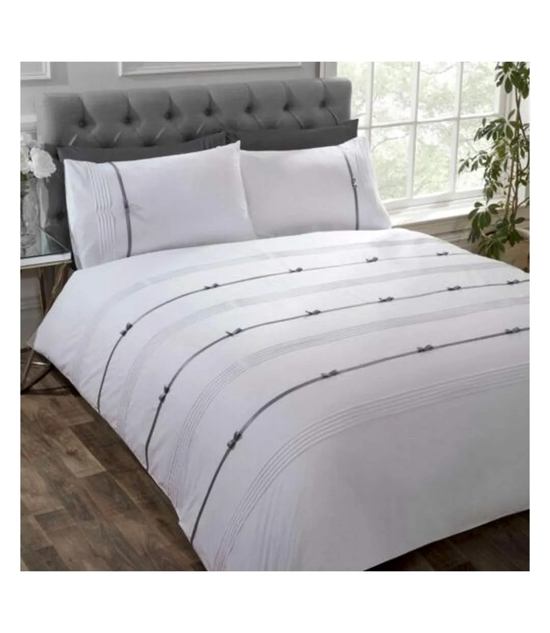 Clarissa pintuck duvet cover set white Rapport