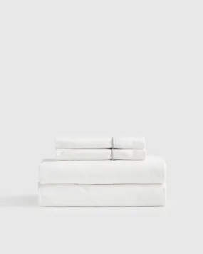 Classic Organic Percale Piped Sheet Set