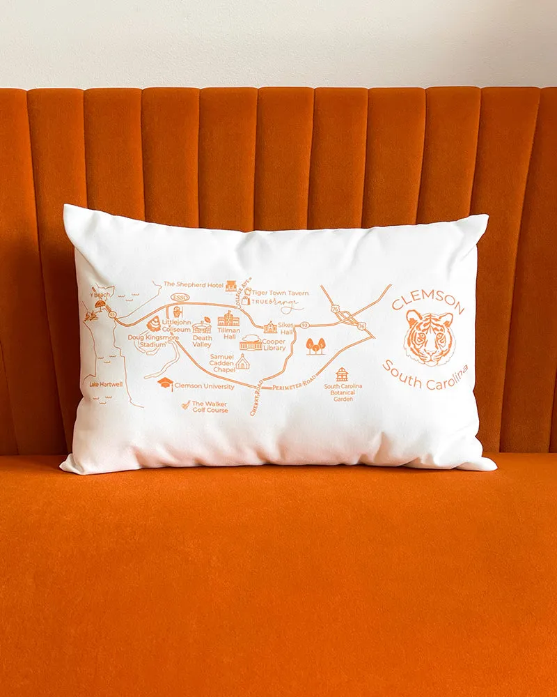 Clemson Map Pillow