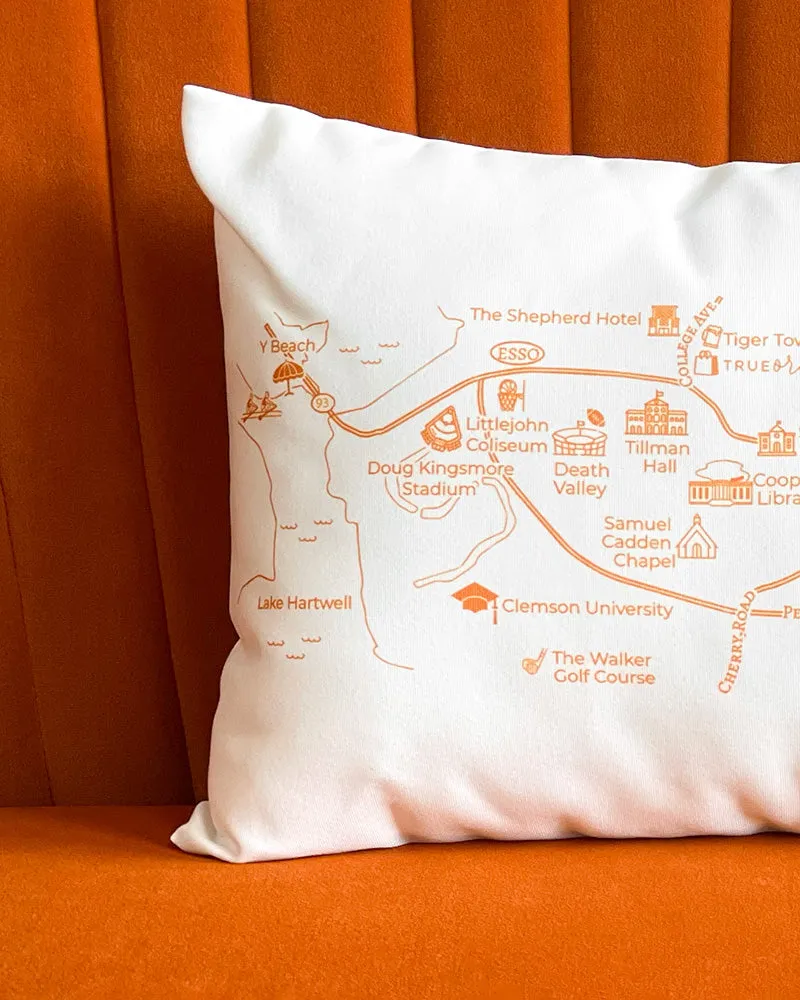 Clemson Map Pillow