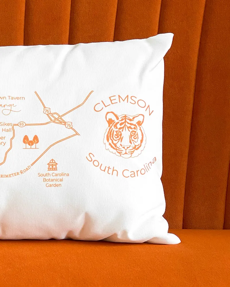 Clemson Map Pillow