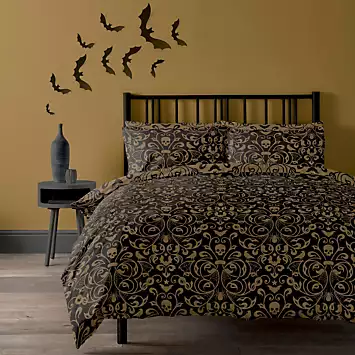 Copenhagen Home Dark Damask Halloween Duvet Cover Set | Kaleidoscope