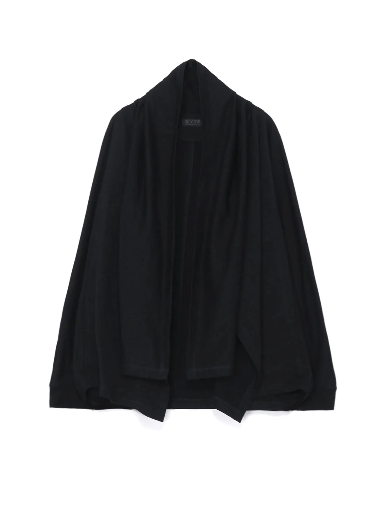 COTTON FLEECE DOLMAN SLEEVE CARDIGAN WITH STOLE COLLAR