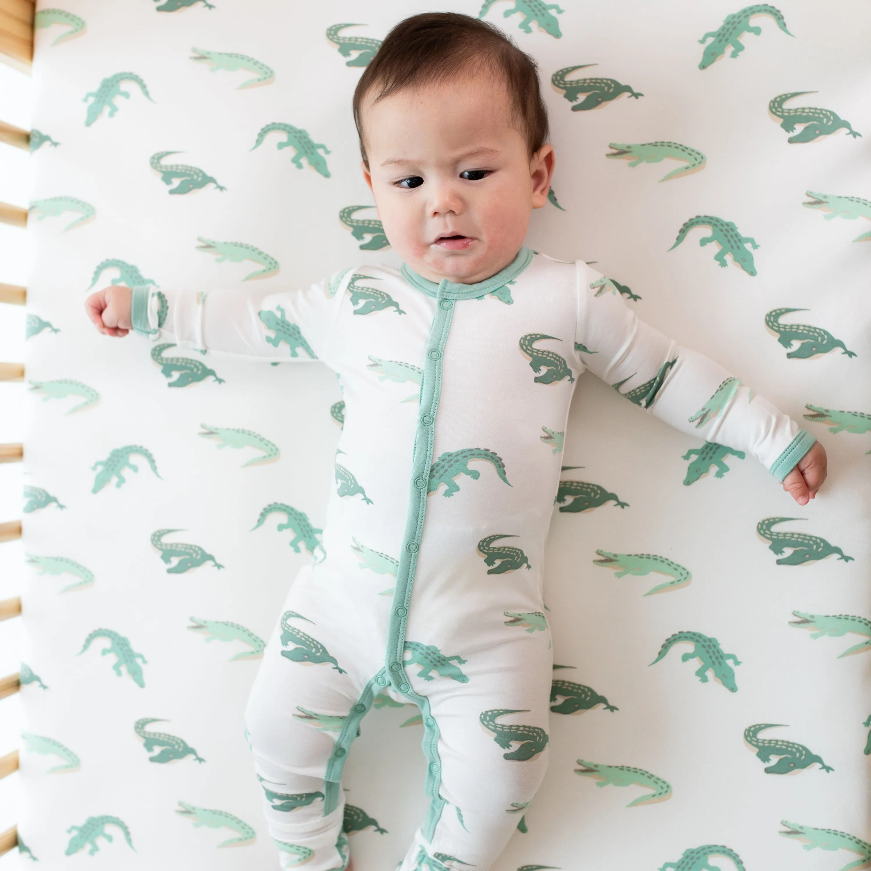 Crib Sheet in Crocodile