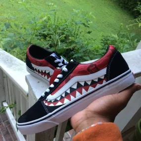 Custom Red Camo Bape Vans