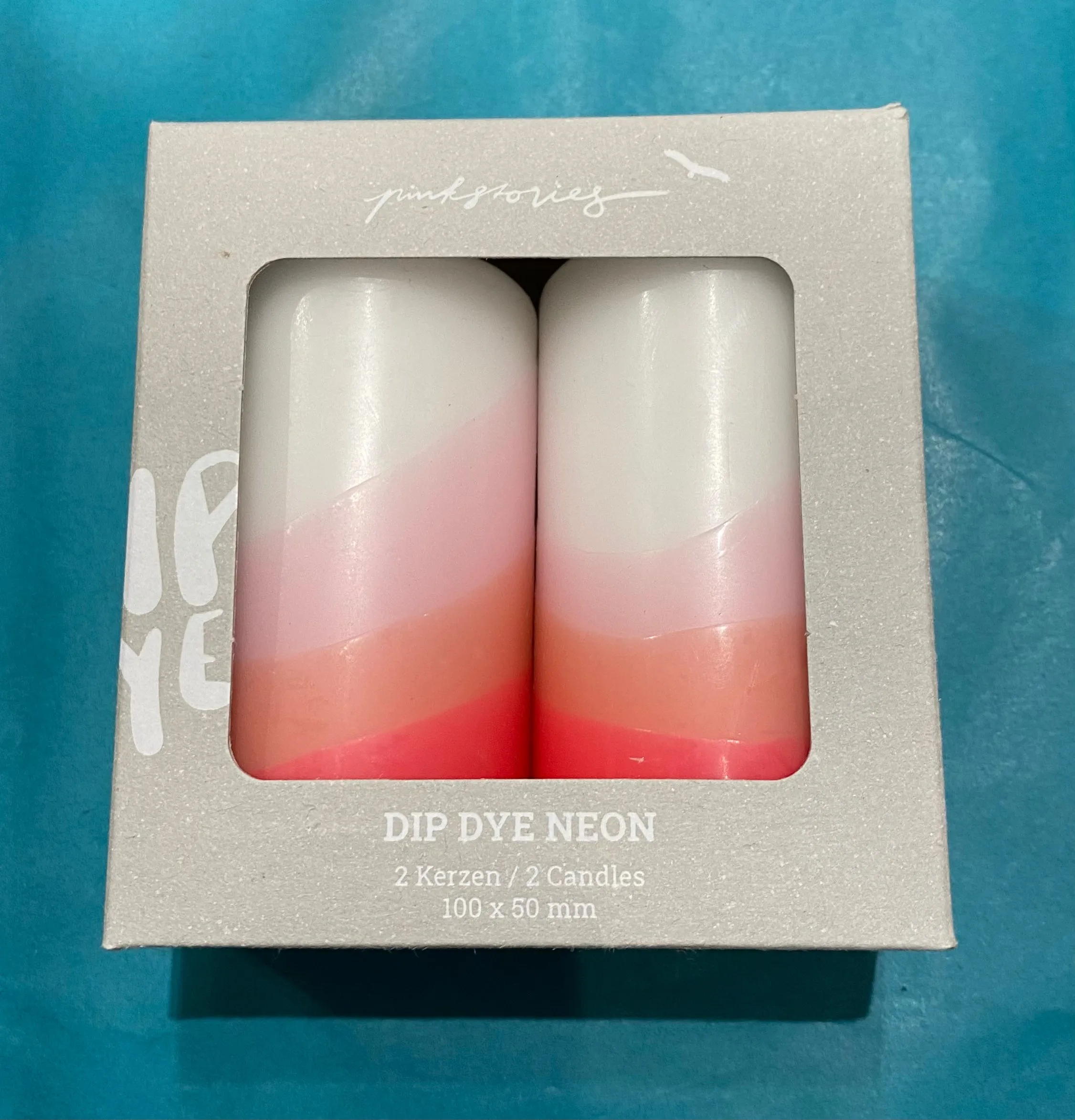 Dip Dye Pillar Candles Wild Rose - Set of Two