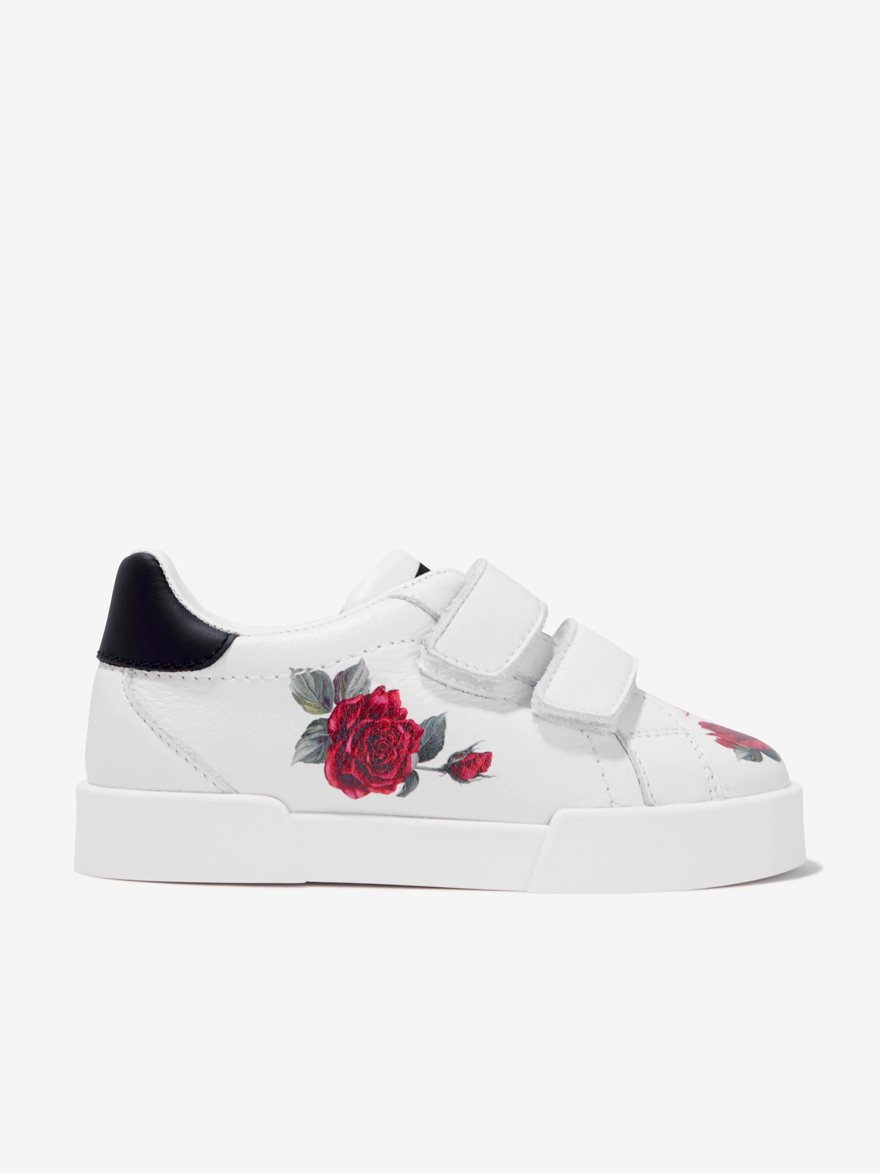 Dolce & Gabbana Girls Leather Velcro Trainers in White