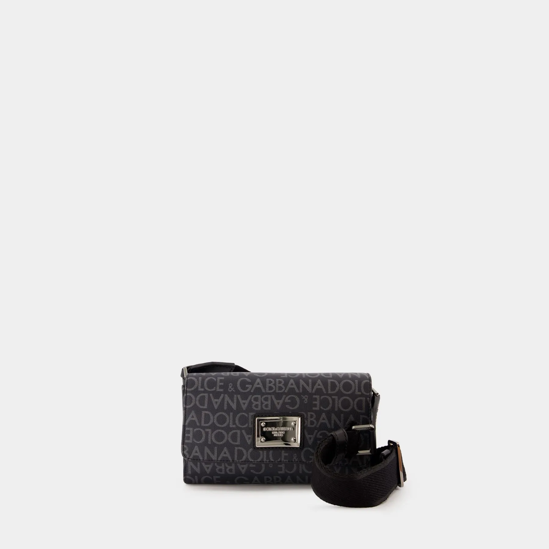 Dolce&Gabbana  Coated Jacquard Crossbody - Dolce&Gabbana - Cotton - Black