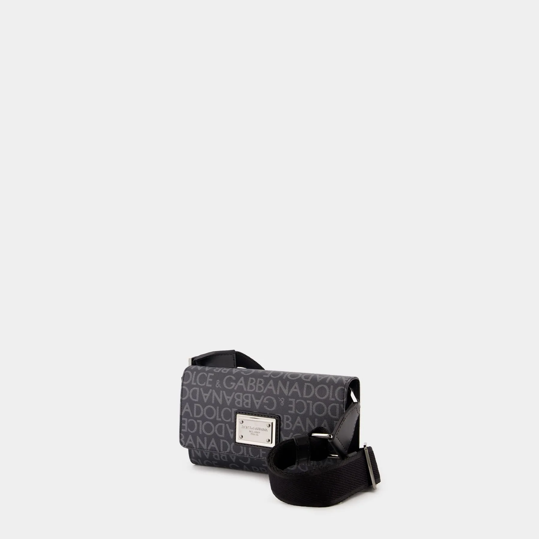 Dolce&Gabbana  Coated Jacquard Crossbody - Dolce&Gabbana - Cotton - Black