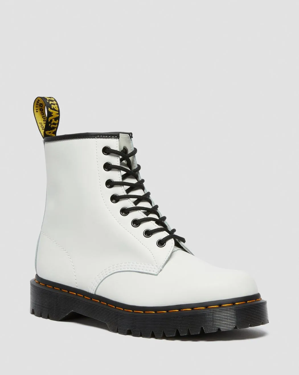 Dr Martens - 1460 Bex White Smooth Leather Platform Boots